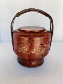 Chinese Red Lacquer Food Box with Lid