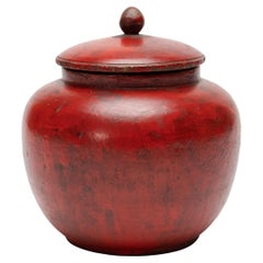 Chinese Red Lacquer Ginger Jar, c. 1900