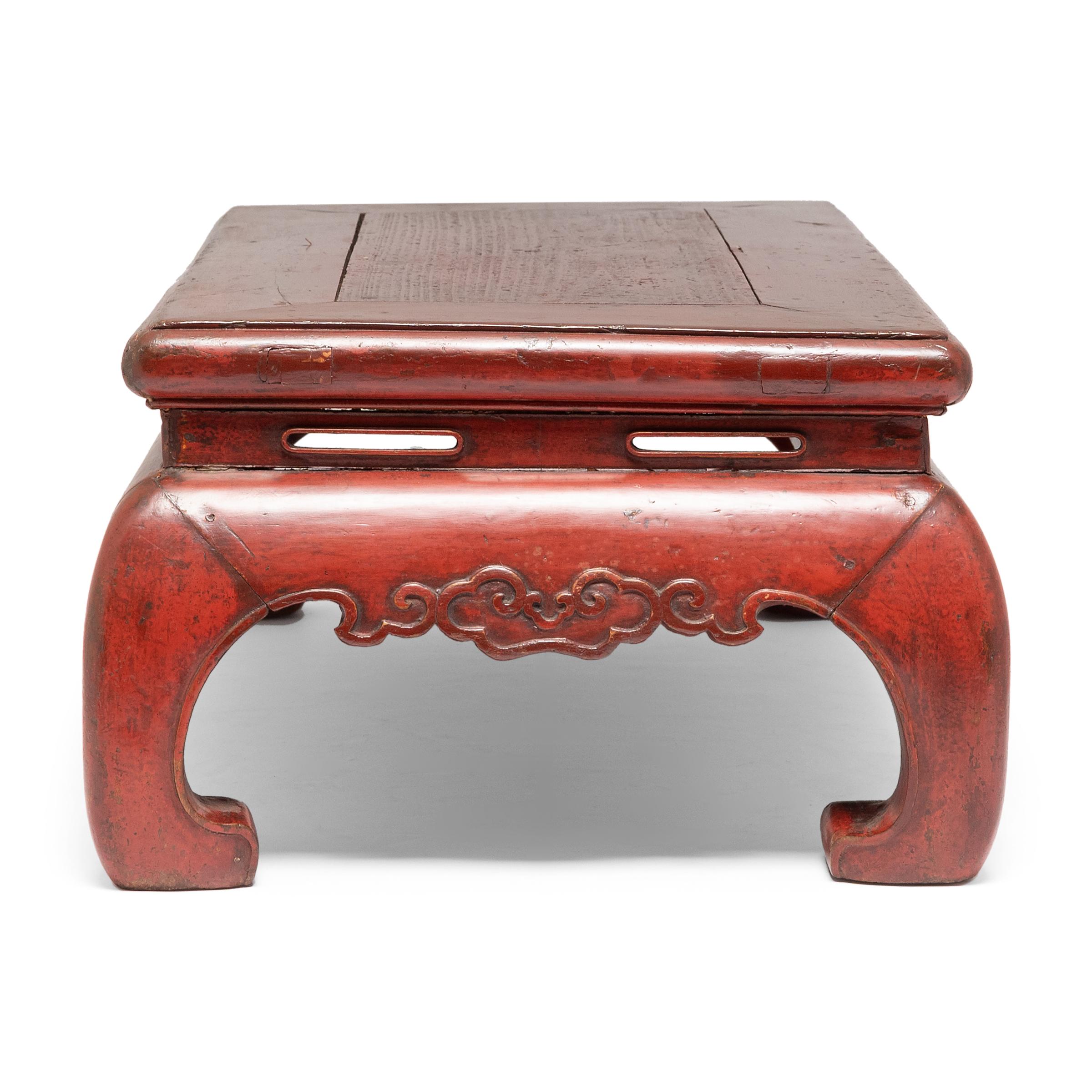 Qing Chinese Red Lacquer Kang Table, c. 1900