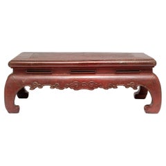 Chinese Red Lacquer Kang Table, c. 1900