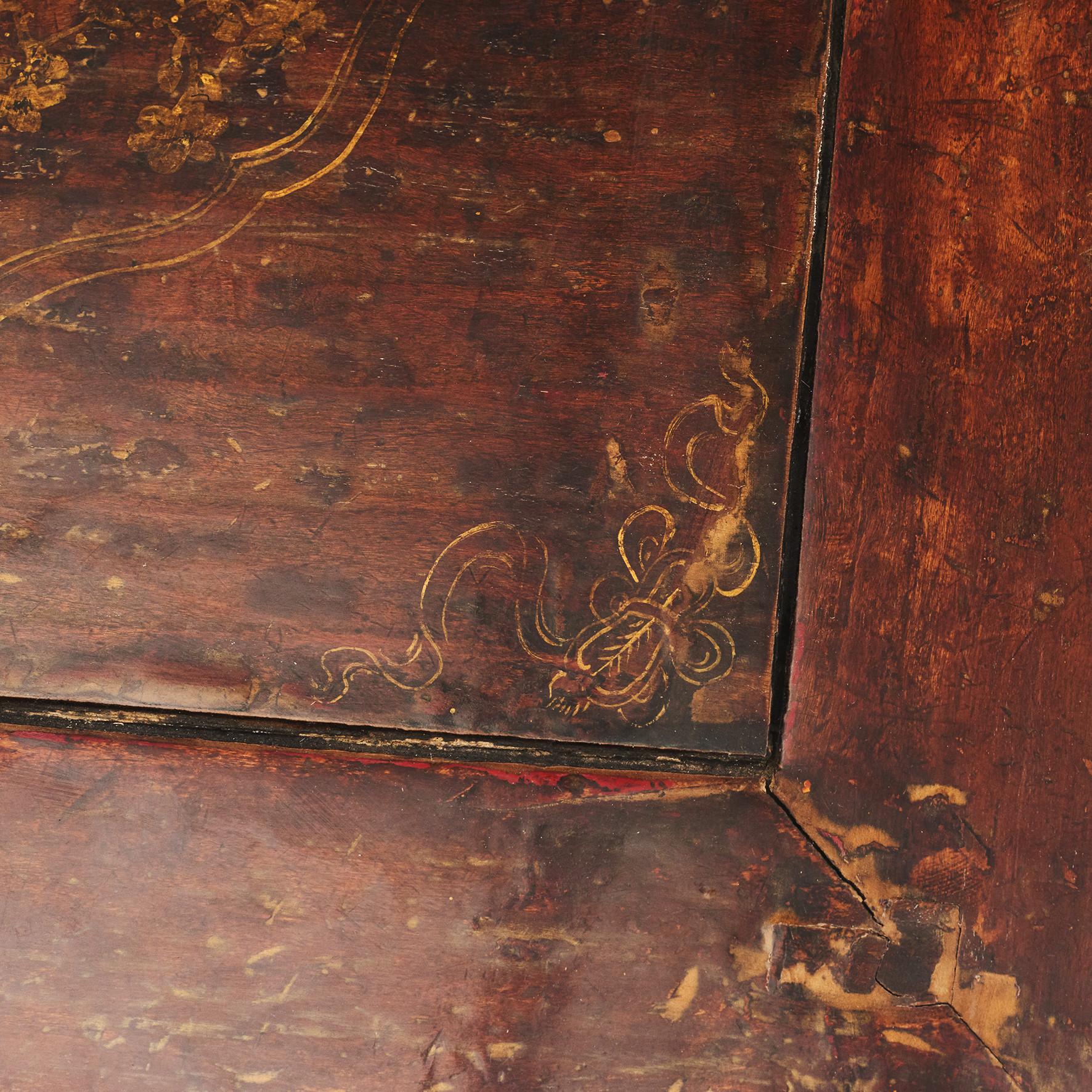 Chinese Red Lacquer Kang Table, Manchuria, 1850-1870 3