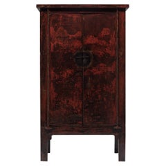Chinese Red Lacquer Mountain Cabinet, c. 1850