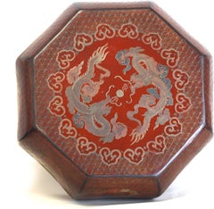 Chinese Red Lacquer Octagonal Box