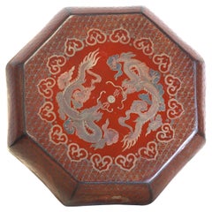 Chinese Red Lacquer Octagonal Box