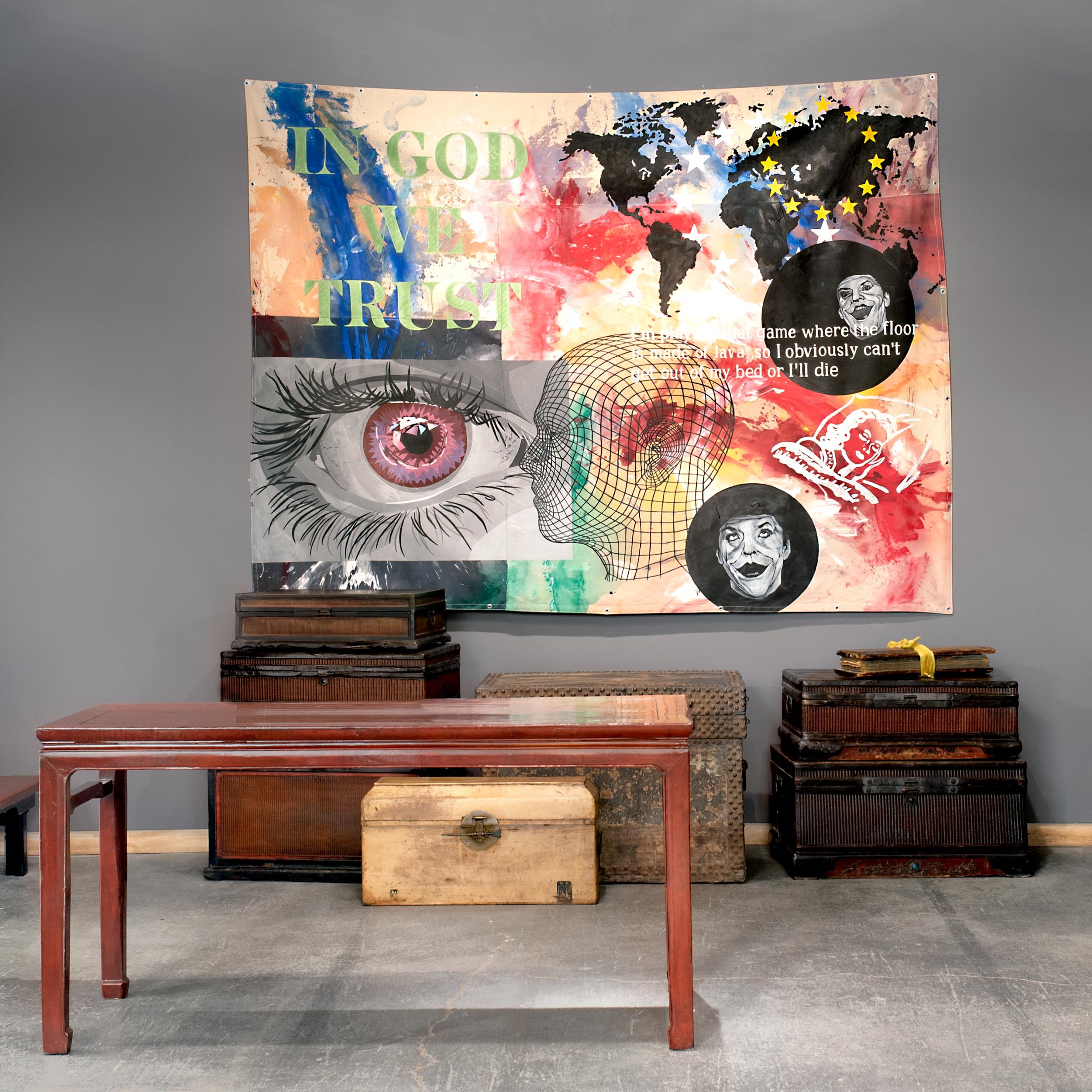 This elegant elmwood painting table was crafted over a century ago by artisans in northern China. The broad tabletop provided an ideal surface for unfurling a scroll to compose poetry or calligraphy paintings. The table is beautifully proportioned
