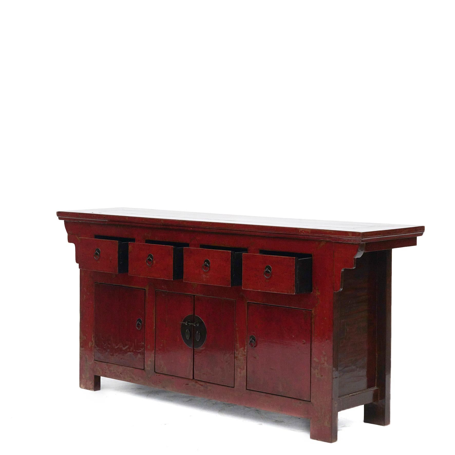 Chinese Red Lacquer Sideboard 1