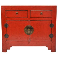 Antique Chinese Red Lacquer Sideboard