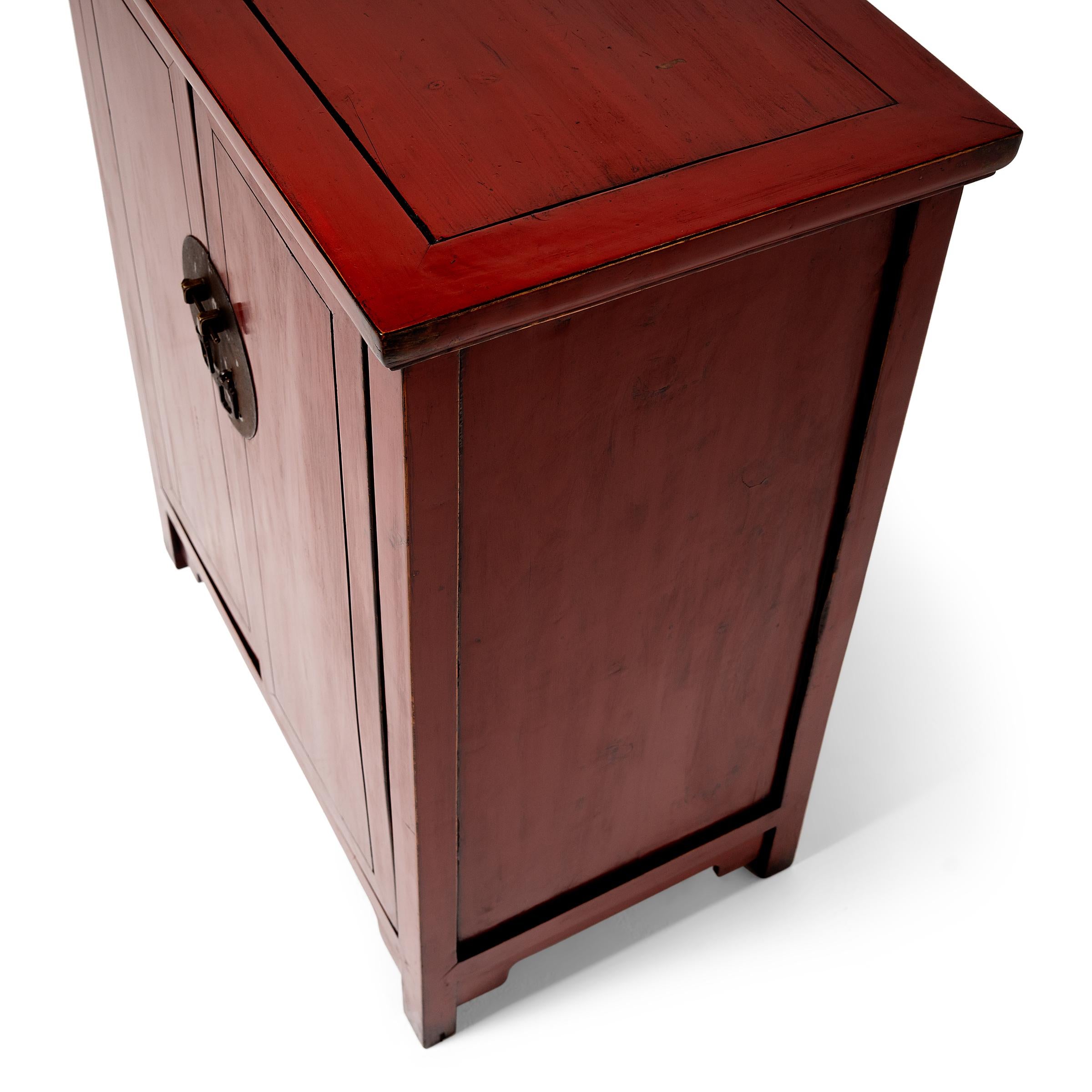 Lacquered Chinese Red Lacquer Storage Chest, C. 1850