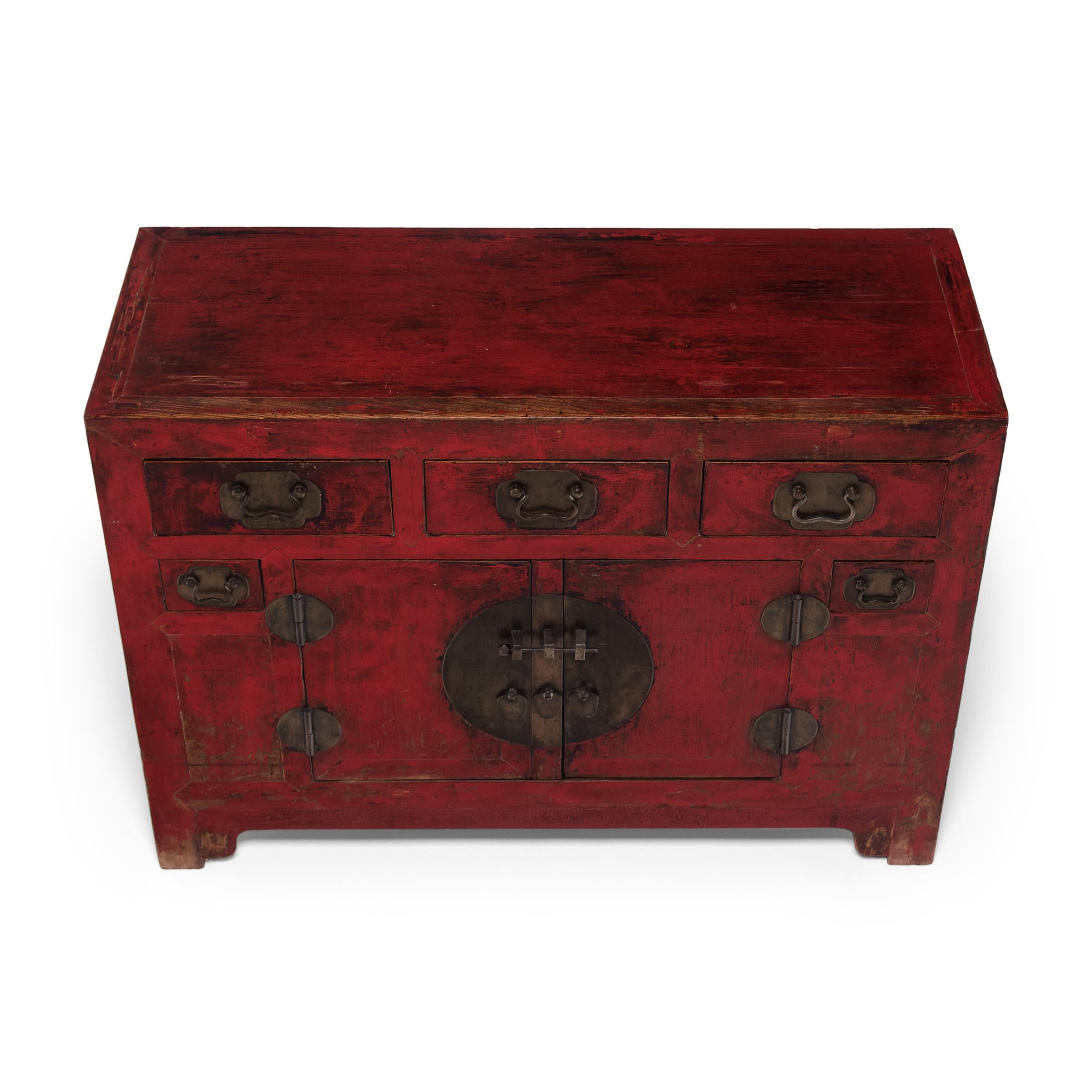 Chinese Red Lacquer Tianjin Coffer, c. 1880 In Good Condition In Chicago, IL