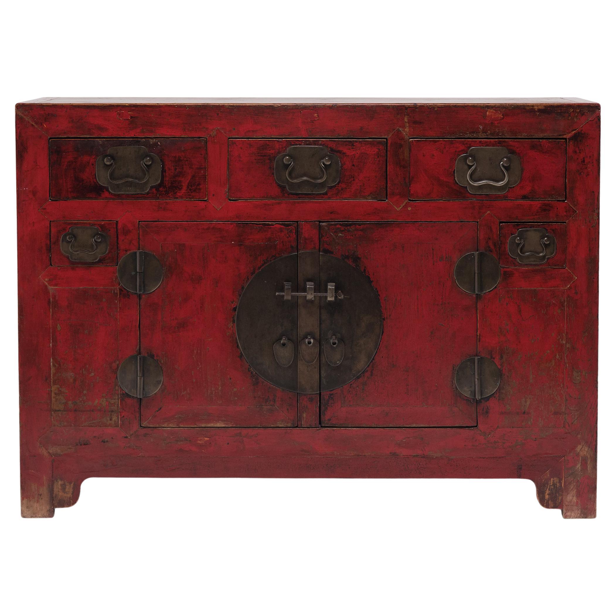 Chinese Red Lacquer Tianjin Coffer, c. 1880