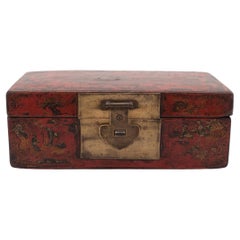 Antique Chinese Red Lacquer Treasure Box, c. 1850