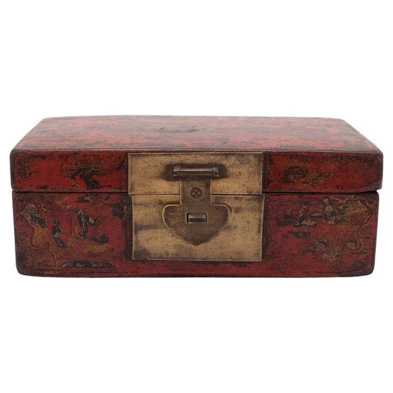 Chinese Red Lacquer Treasure Box, c. 1850 at 1stDibs