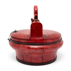 Chinese Red Lacquer Wedding Box, C. 1880