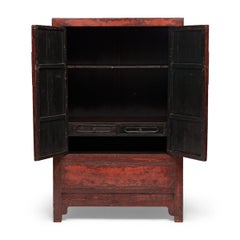 Chinese Red Lacquer Wedding Cabinet, c. 1800