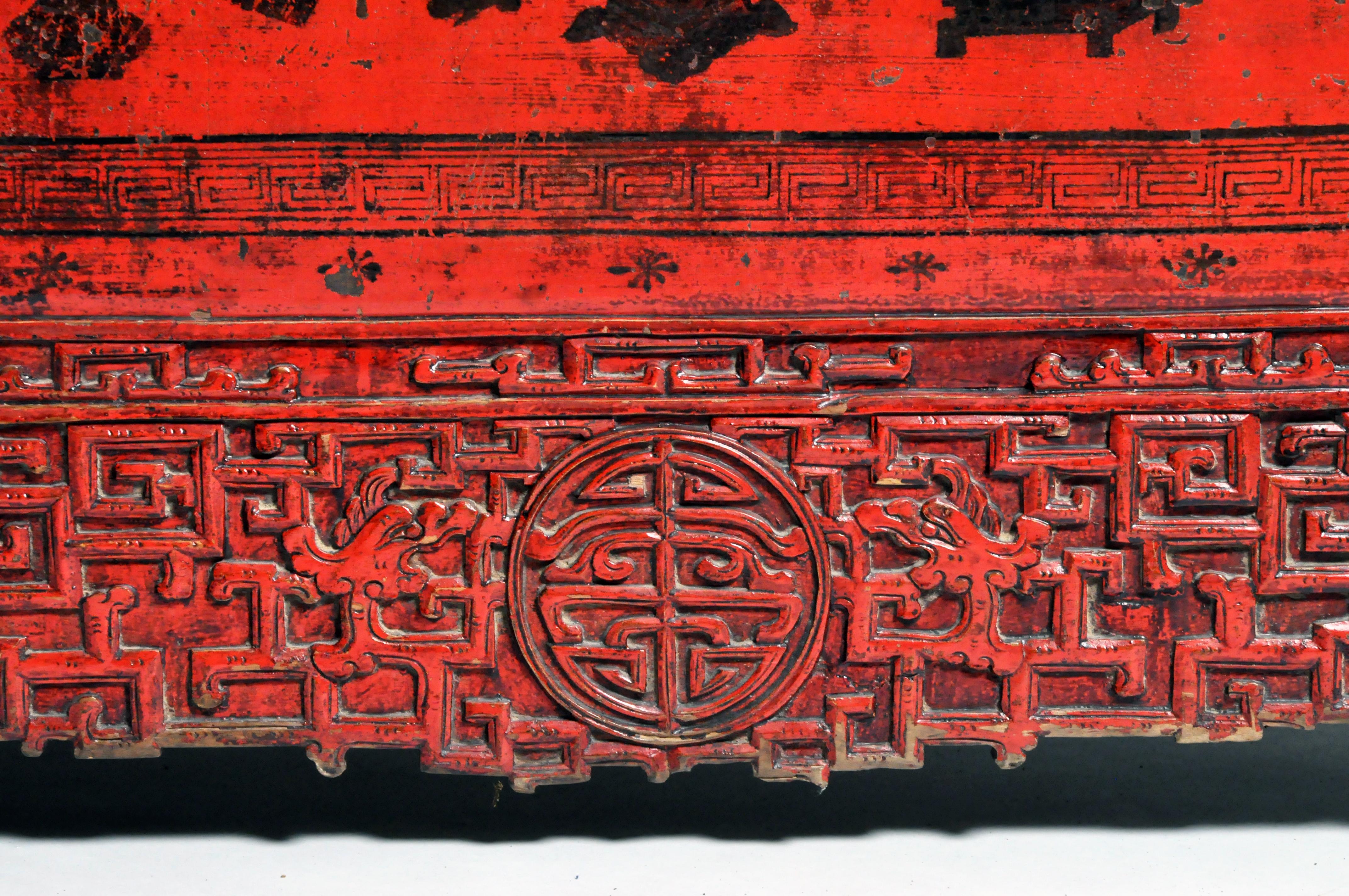Chinese Red Lacquer Wedding Cabinet 3
