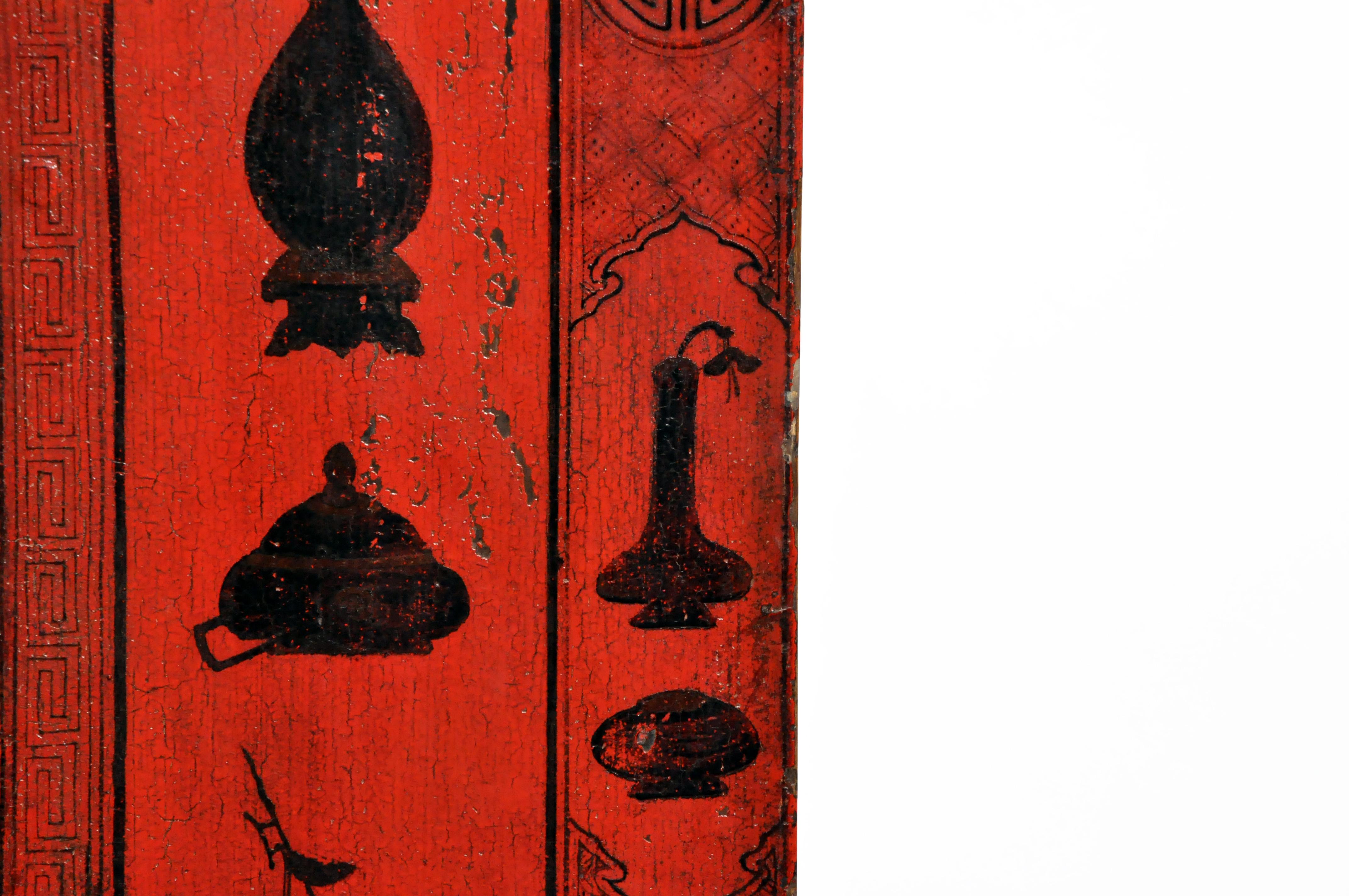 Chinese Red Lacquer Wedding Cabinet 5