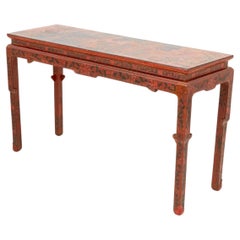 Chinese Red Lacquered Altar Table