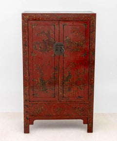 Chinese Red Lacquered Cabinet