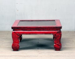 Chinese Red-Lacquered Coffee Table with Restoration
