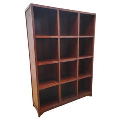 Chinese Red Lacquered Elmwood Cube Bookcase / Shelf