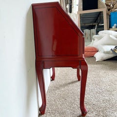 Chinese Red Lacquered Secretary Desk