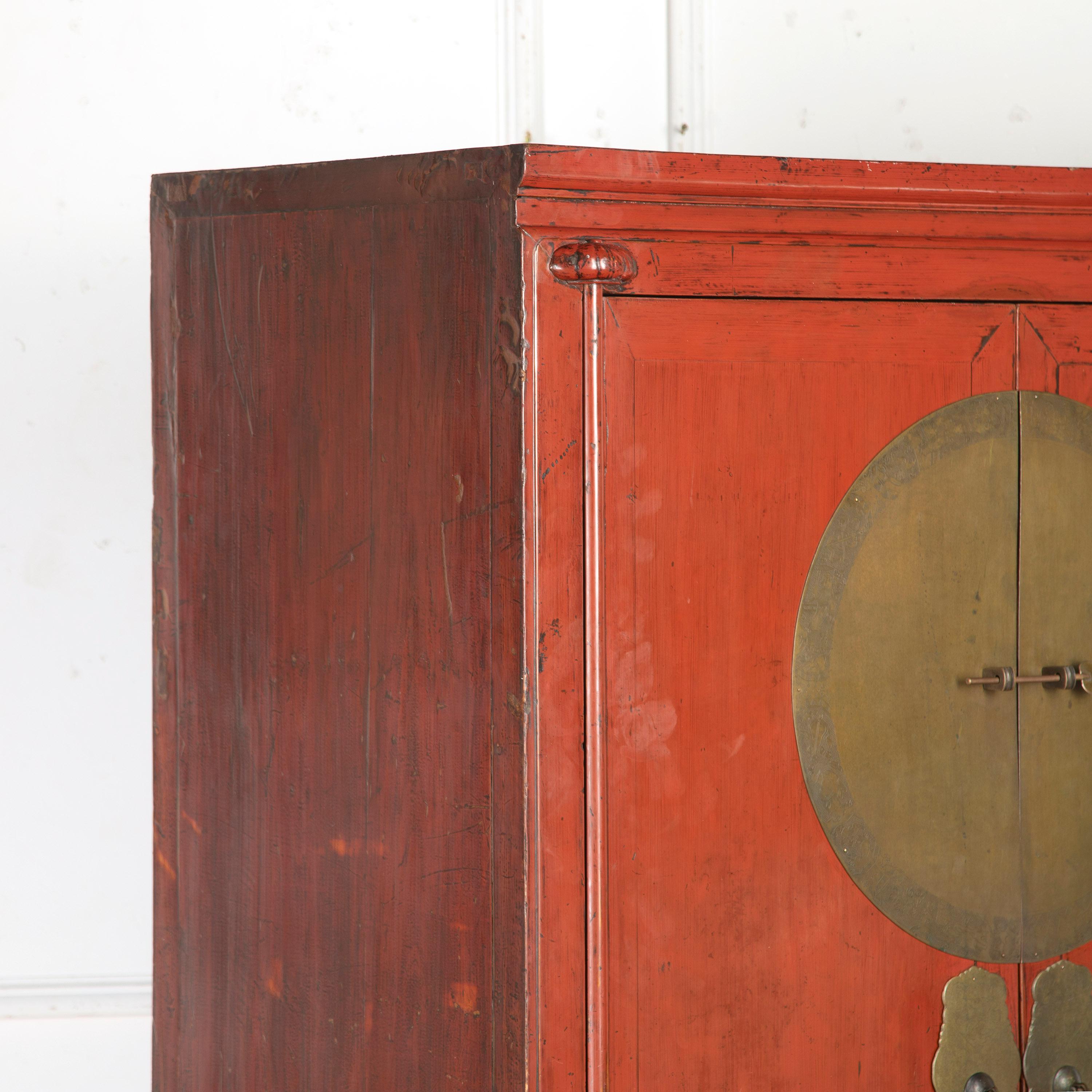 Chinese Red Lacquered Wedding Cabinet 2