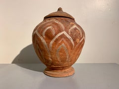 Chinese Red Pottery Lotus Jar, Five Dynasties, 10th Century, China