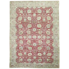 Colección Zabihi Alfombra Tabriz China Roja Tradicional Persa Antigua Tamaño Habitación