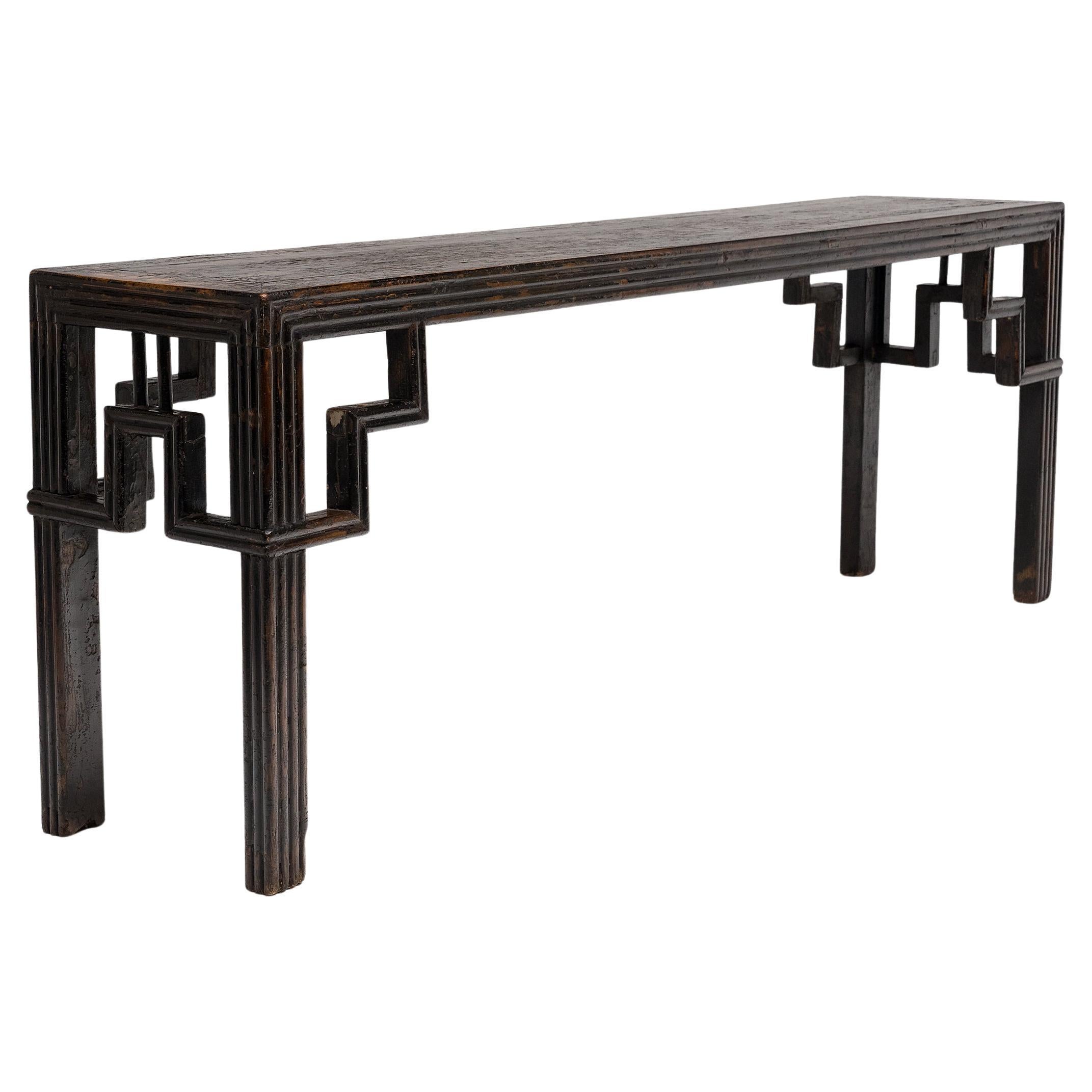 Chinese Reeded Leg Altar Table, c. 1800 For Sale