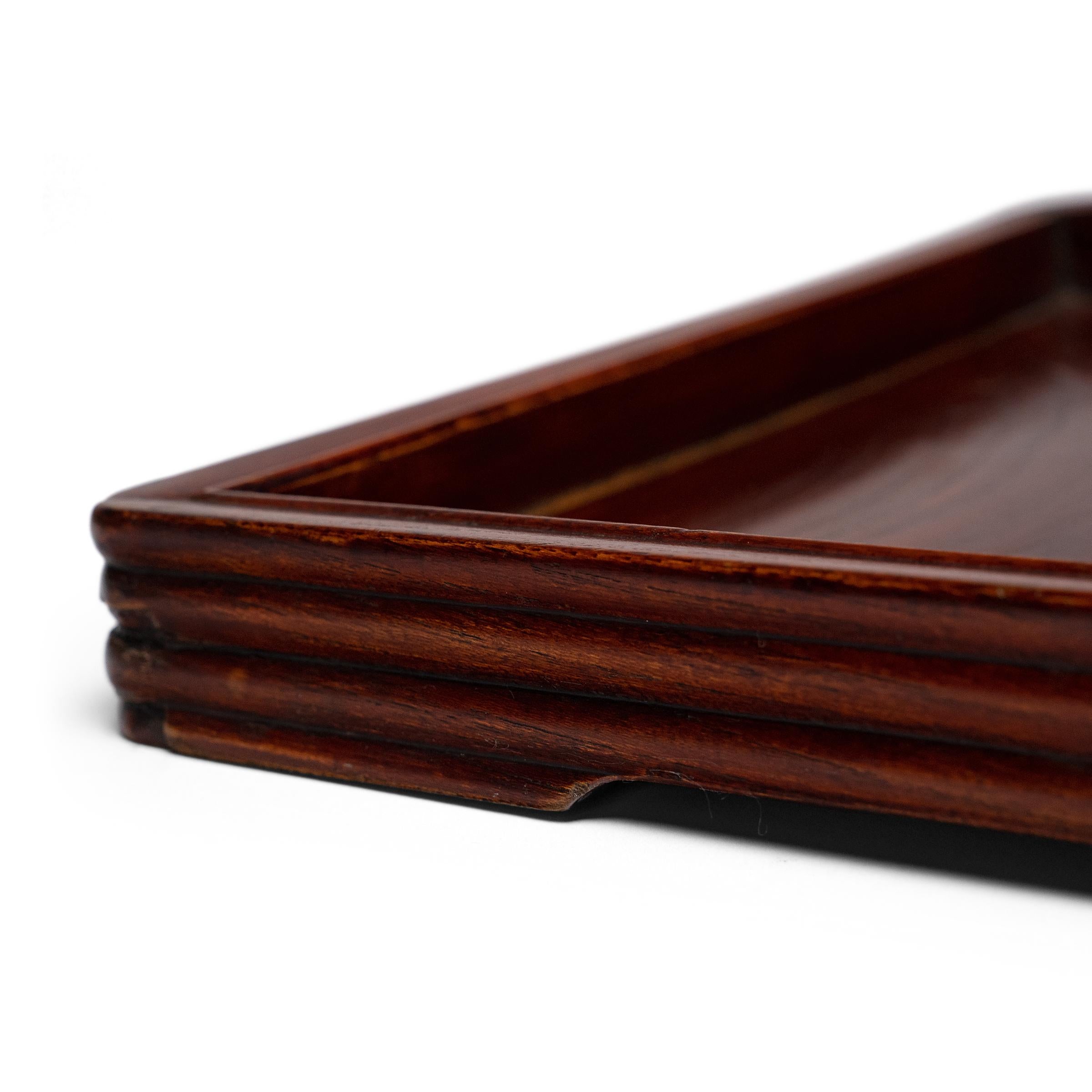 Lacquered Chinese Reeded Tea Tray, c. 1900 For Sale