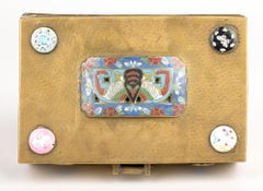 Chinese Republic Period Cloisonne Mounted Brass Casket