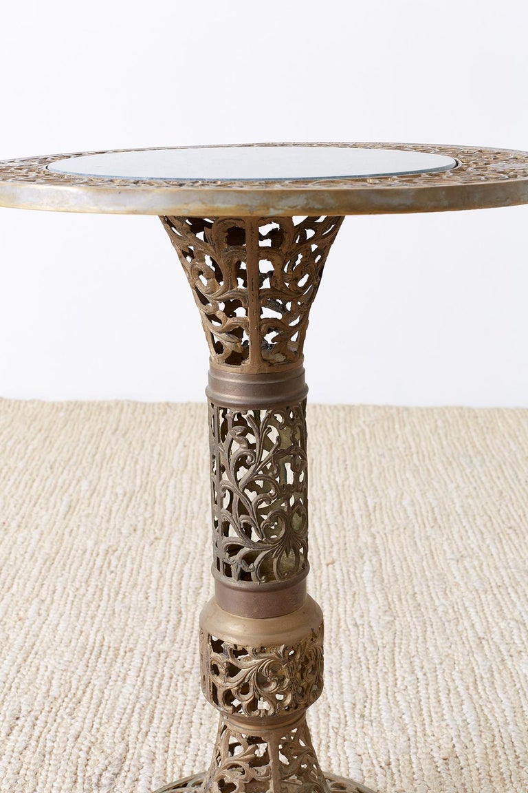 Chinese Reticulated Brass and Marble Top Drink Table at 1stDibs