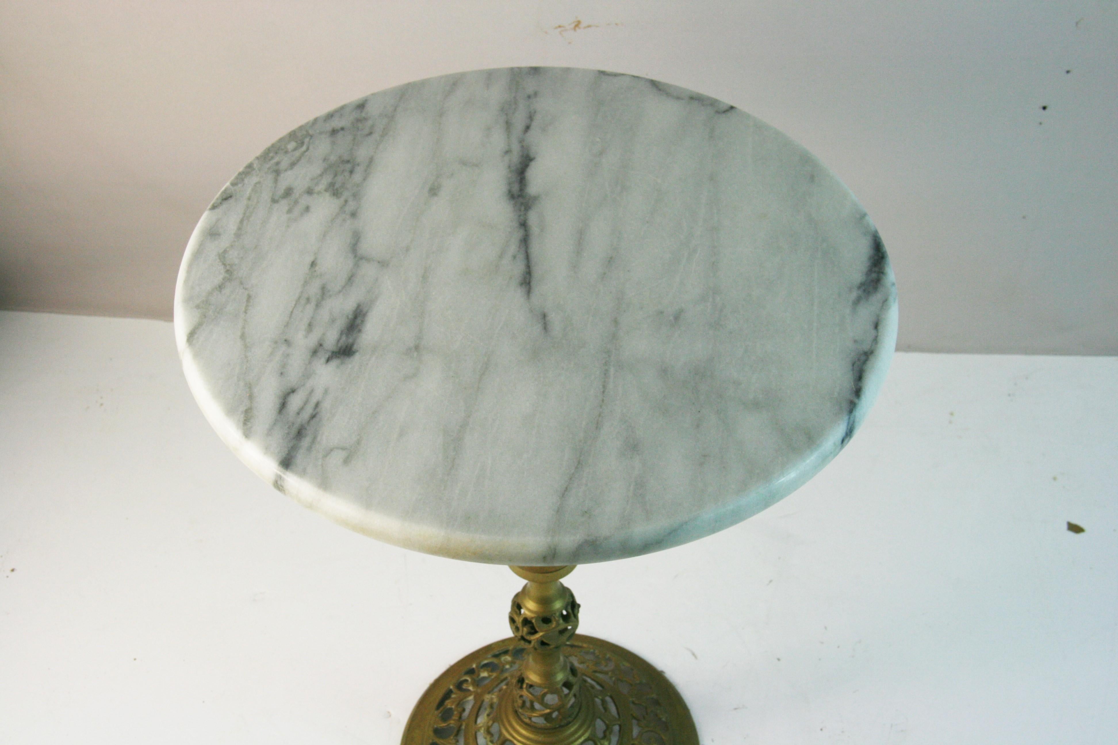 Chinese Reticulated Brass Marble -Top Drinks Table 3