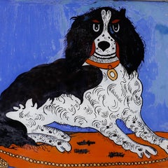 Chinese Reverse Painting of a Dog