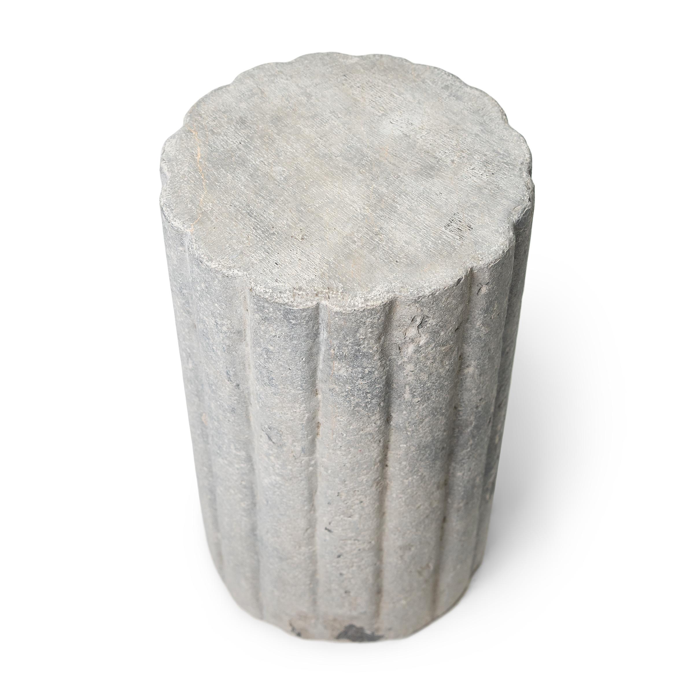 Chinese Ribbed Mill Stone, c. 1900 In Good Condition For Sale In Chicago, IL