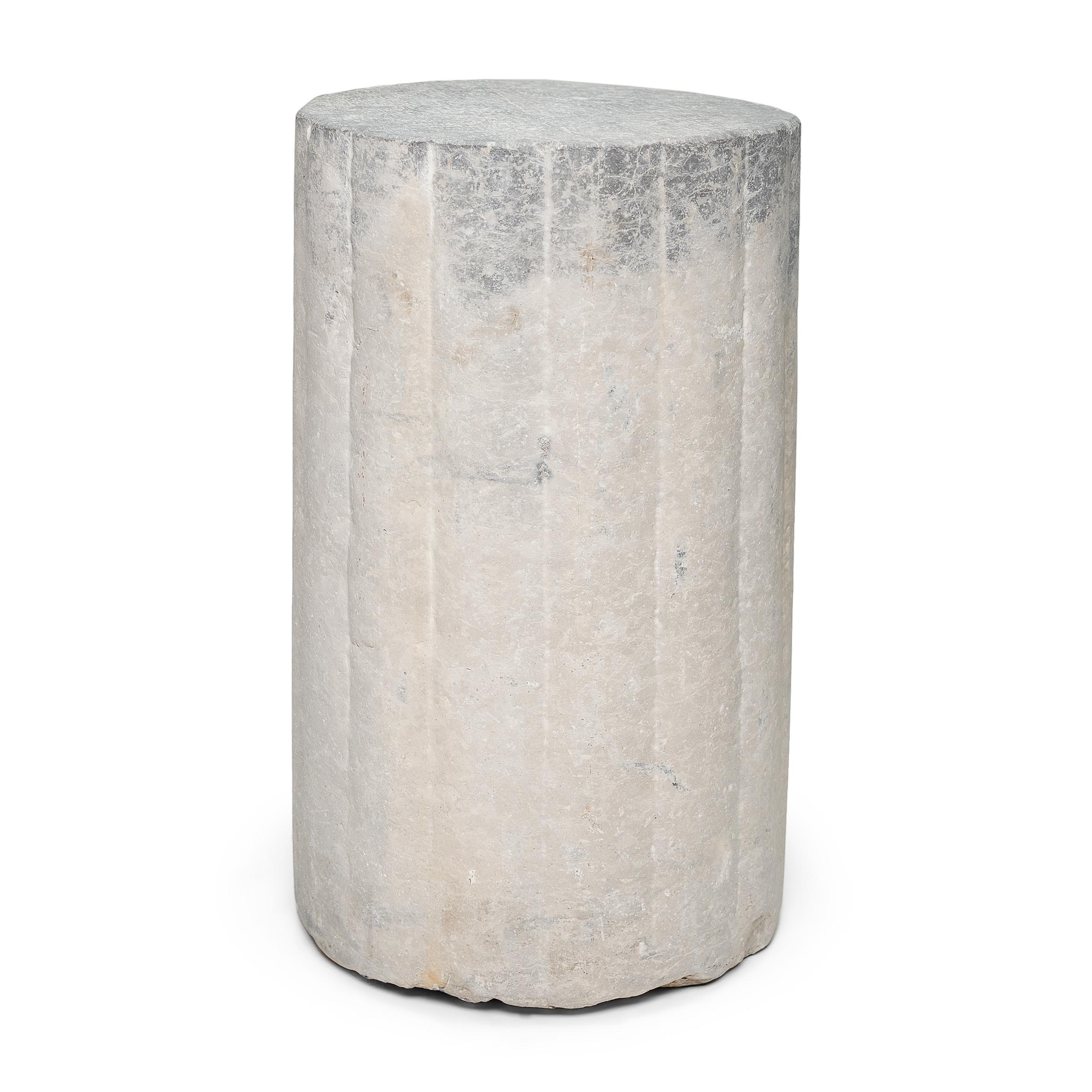Chinese Ribbed Mill Stone, c. 1900 In Good Condition For Sale In Chicago, IL