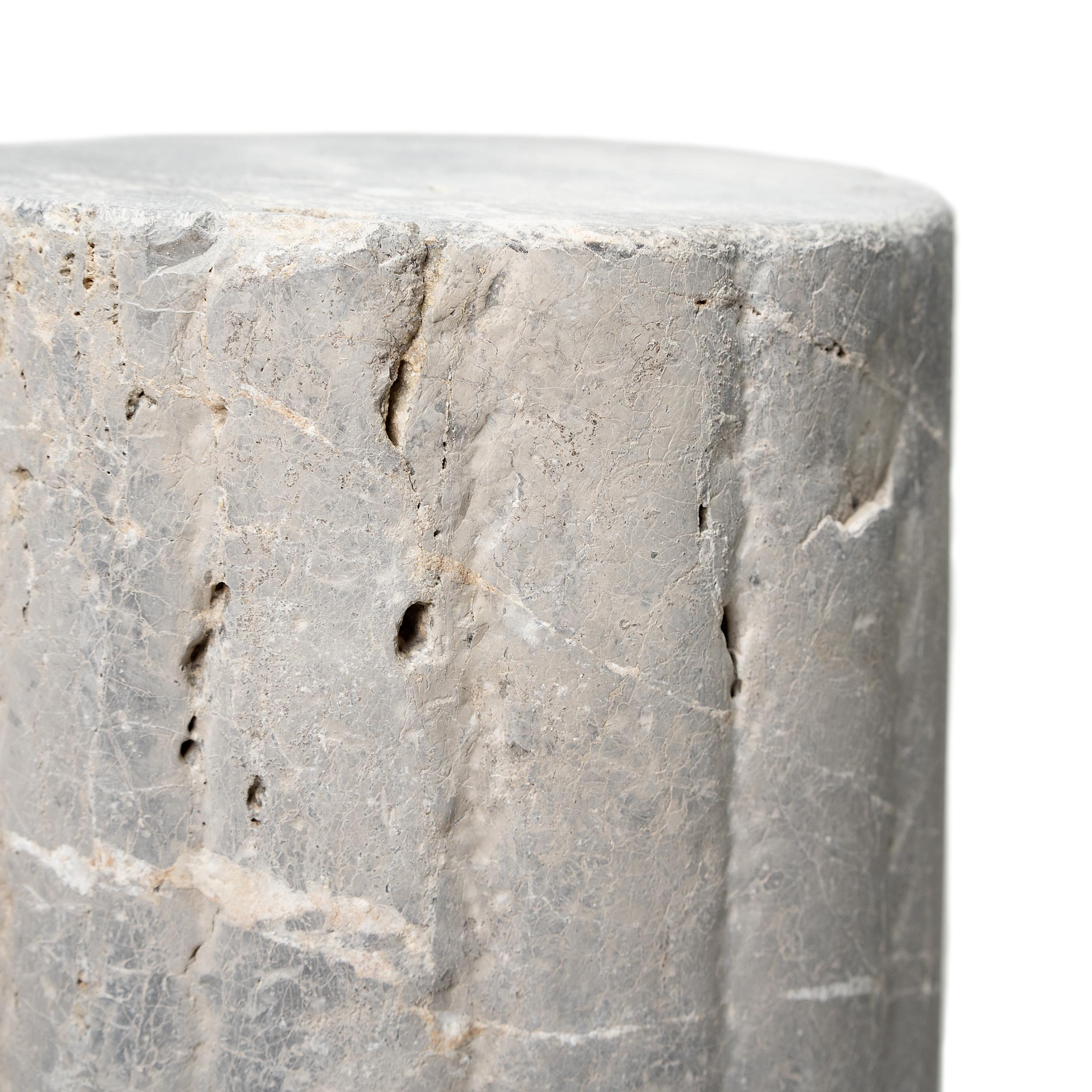 Chinese Ribbed Mill Stone, c. 1900 In Good Condition For Sale In Chicago, IL