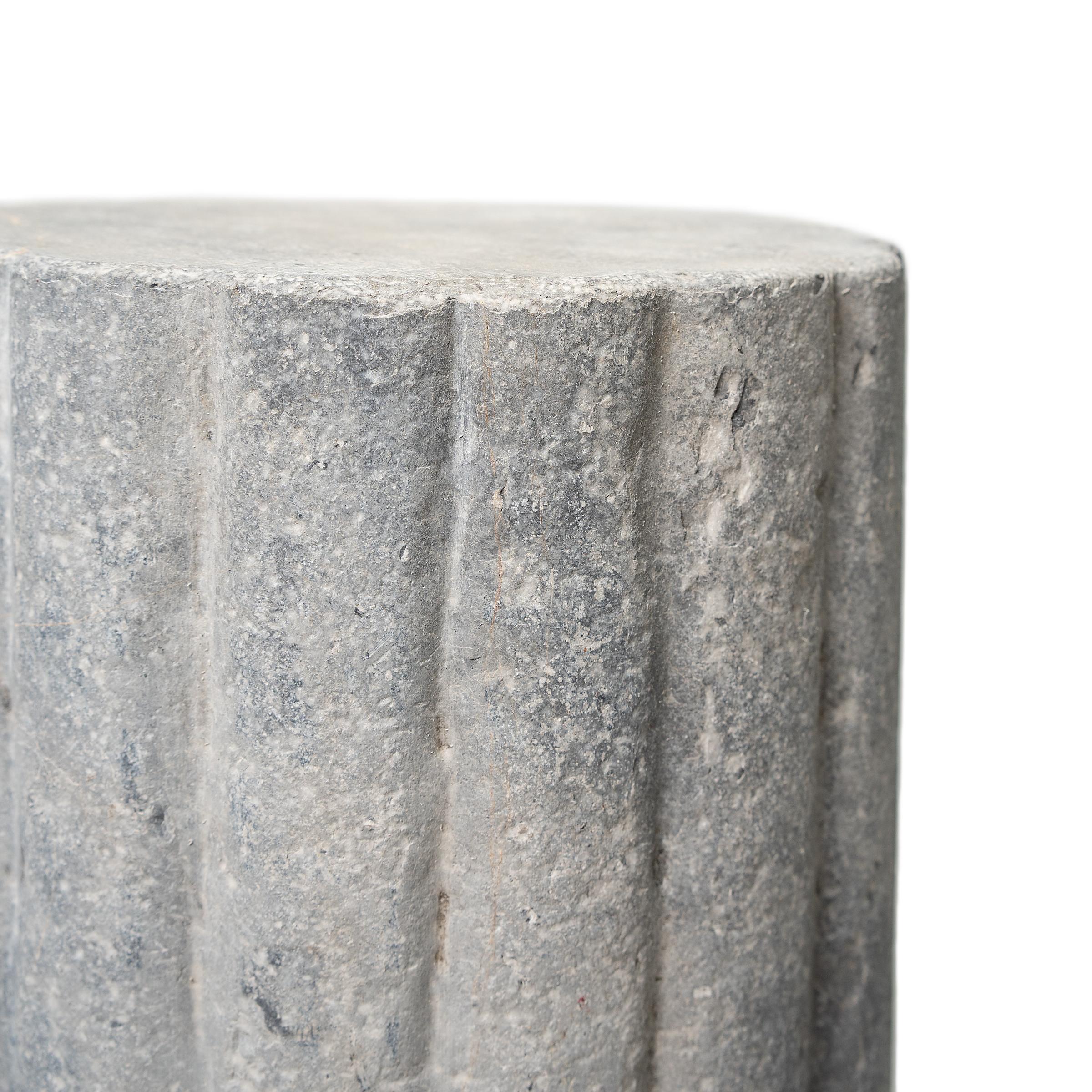 19th Century Chinese Ribbed Mill Stone, c. 1900 For Sale