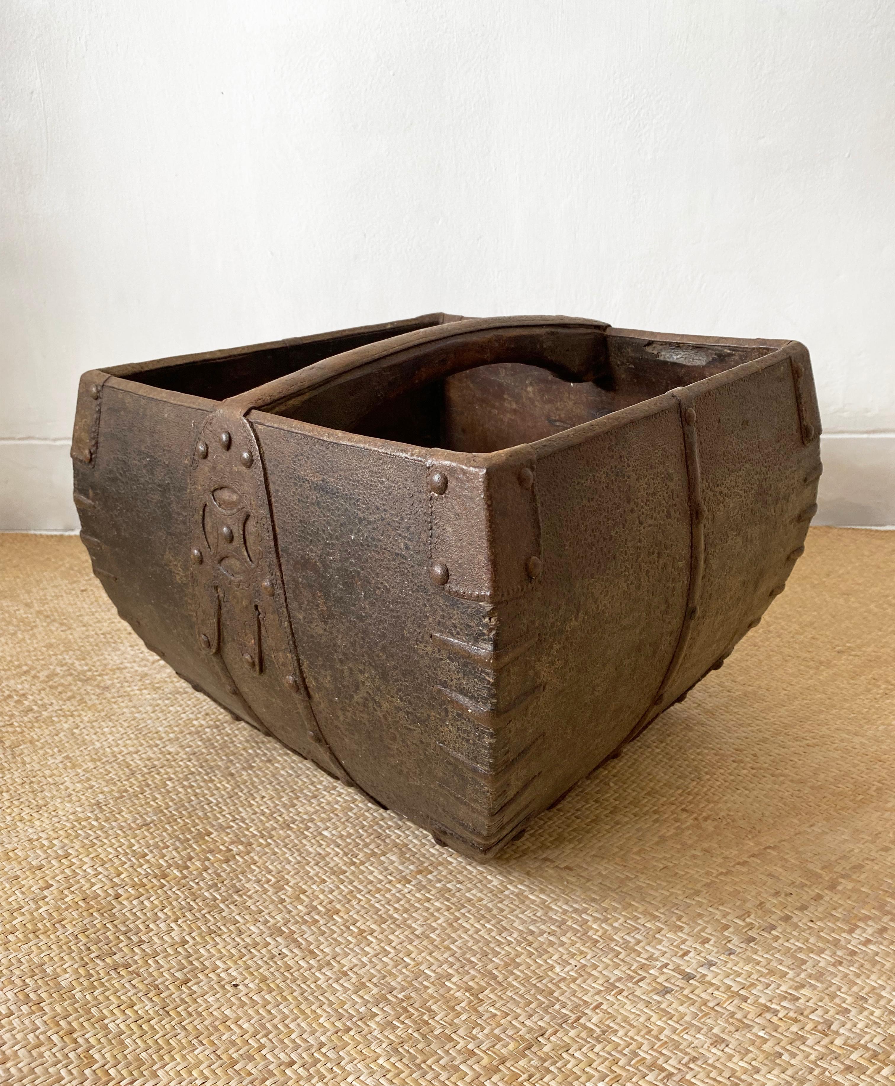 antique chinese rice basket