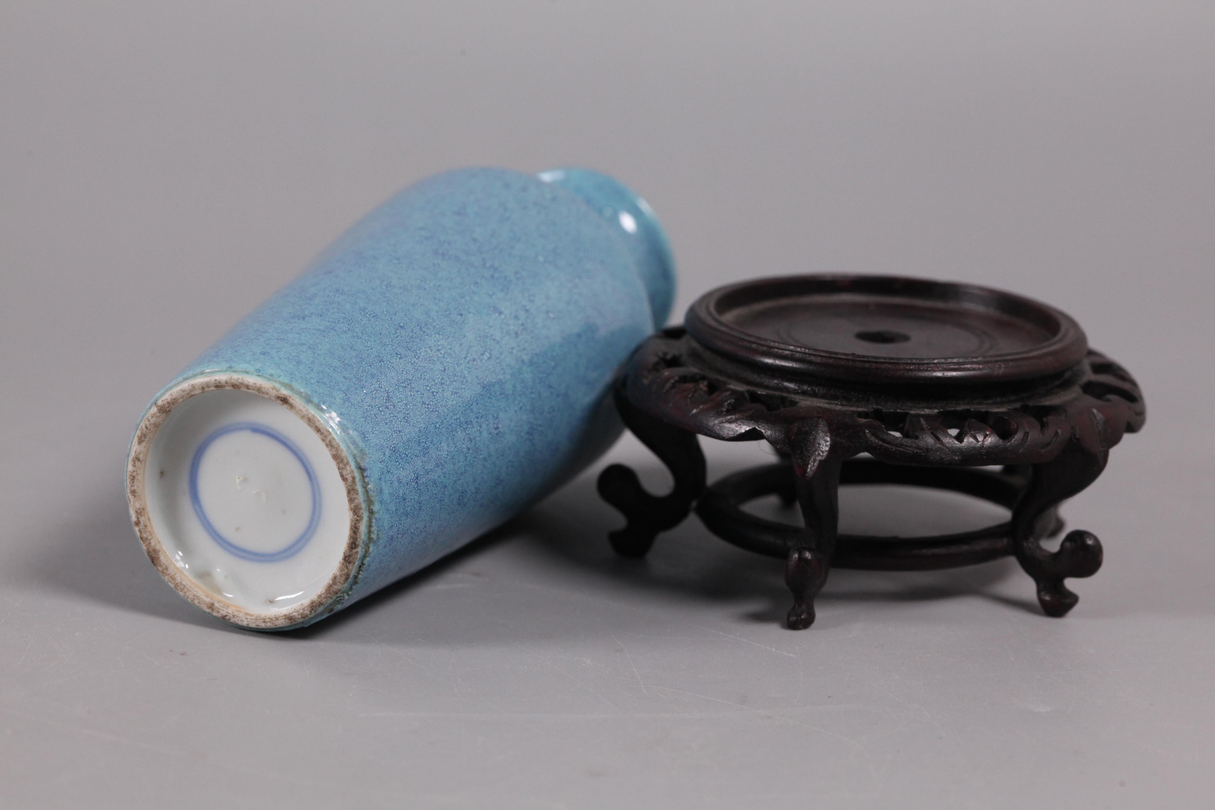 Chinese Robin's Egg Glazed Porcelain Vase, 19th c. For Sale 1