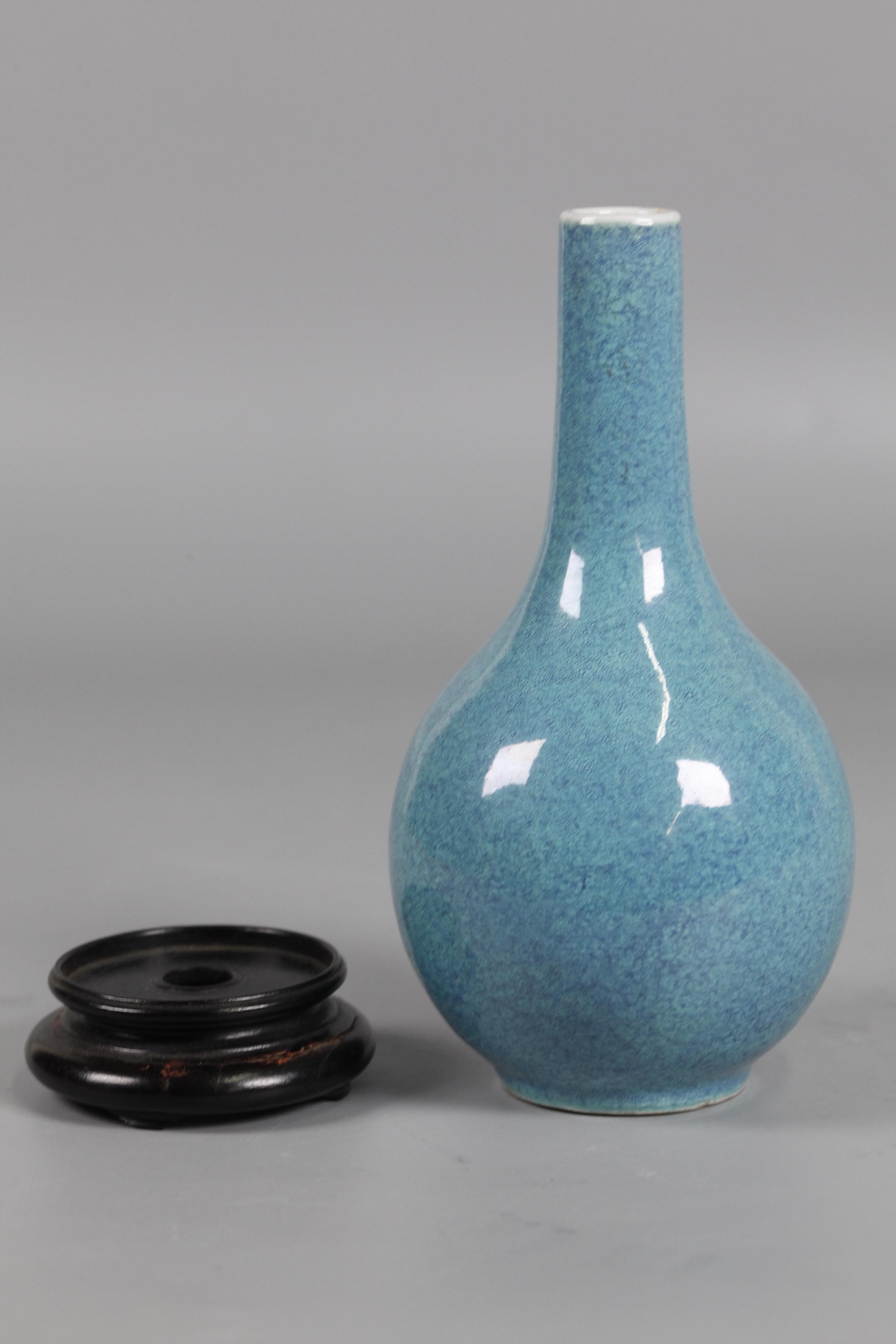 Porcelain Chinese robin's egg glazed porcelain vase, 19th c. For Sale