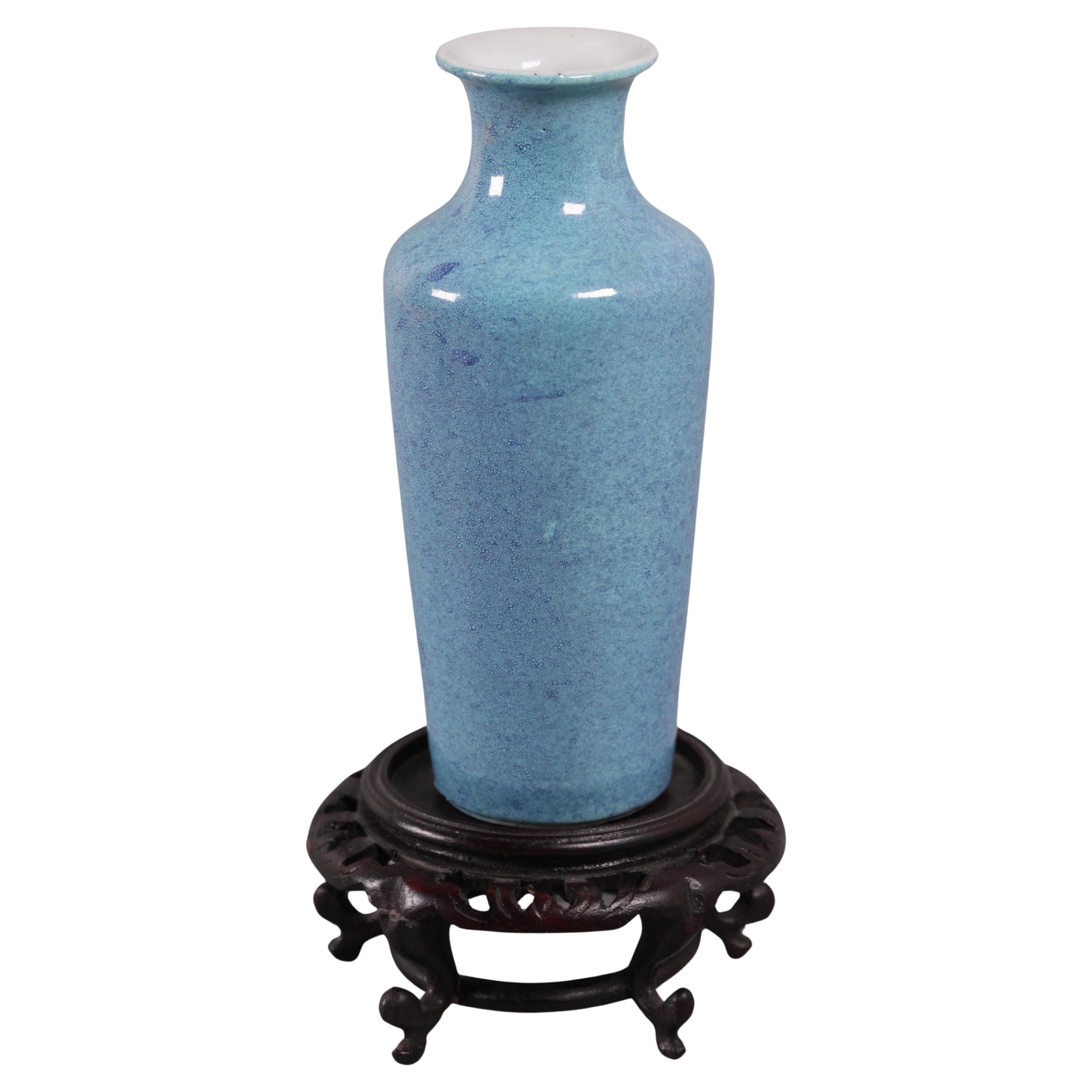 Chinese Robin's Egg Glazed Porcelain Vase, 19th c.