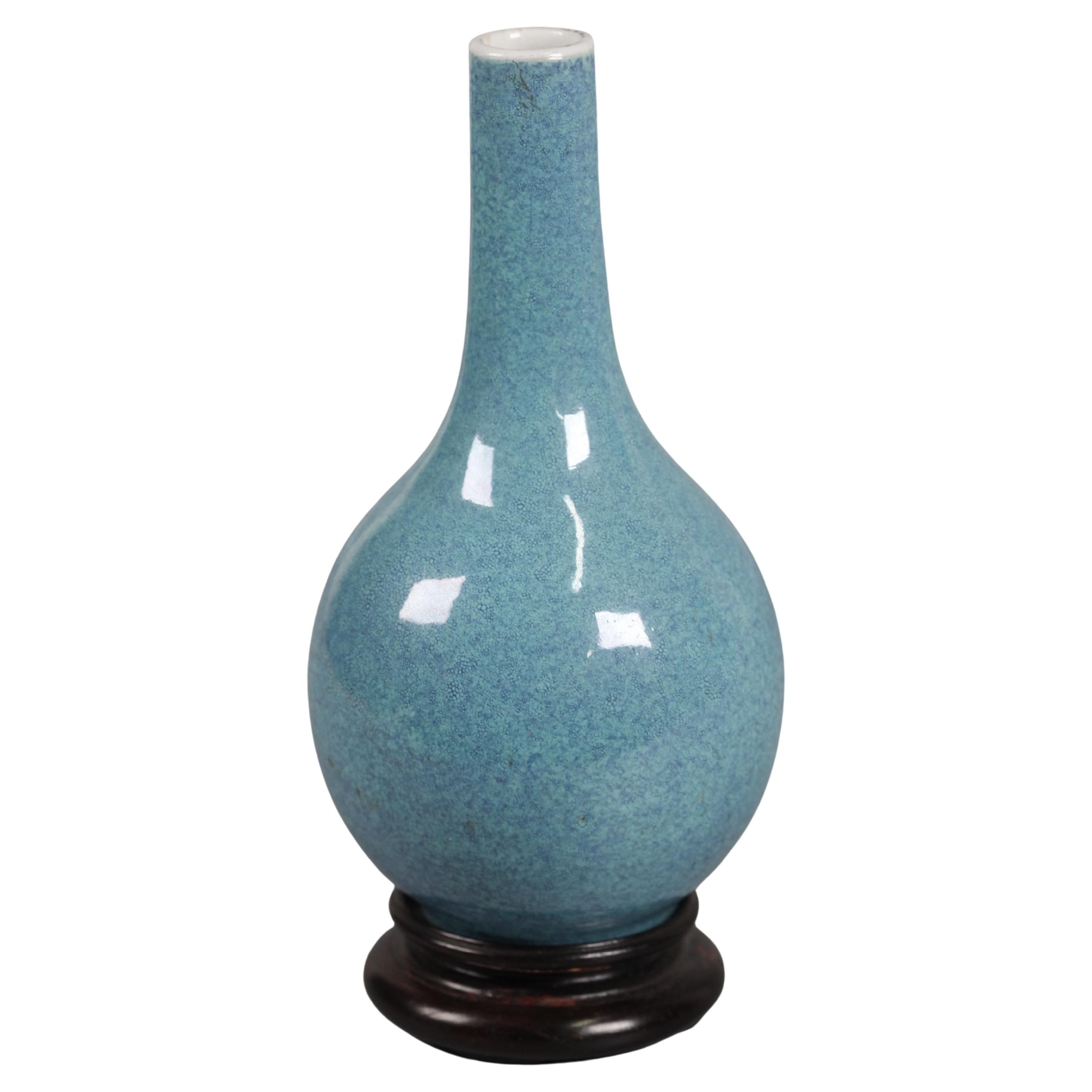 Chinese robin's egg glazed porcelain vase, 19th c.