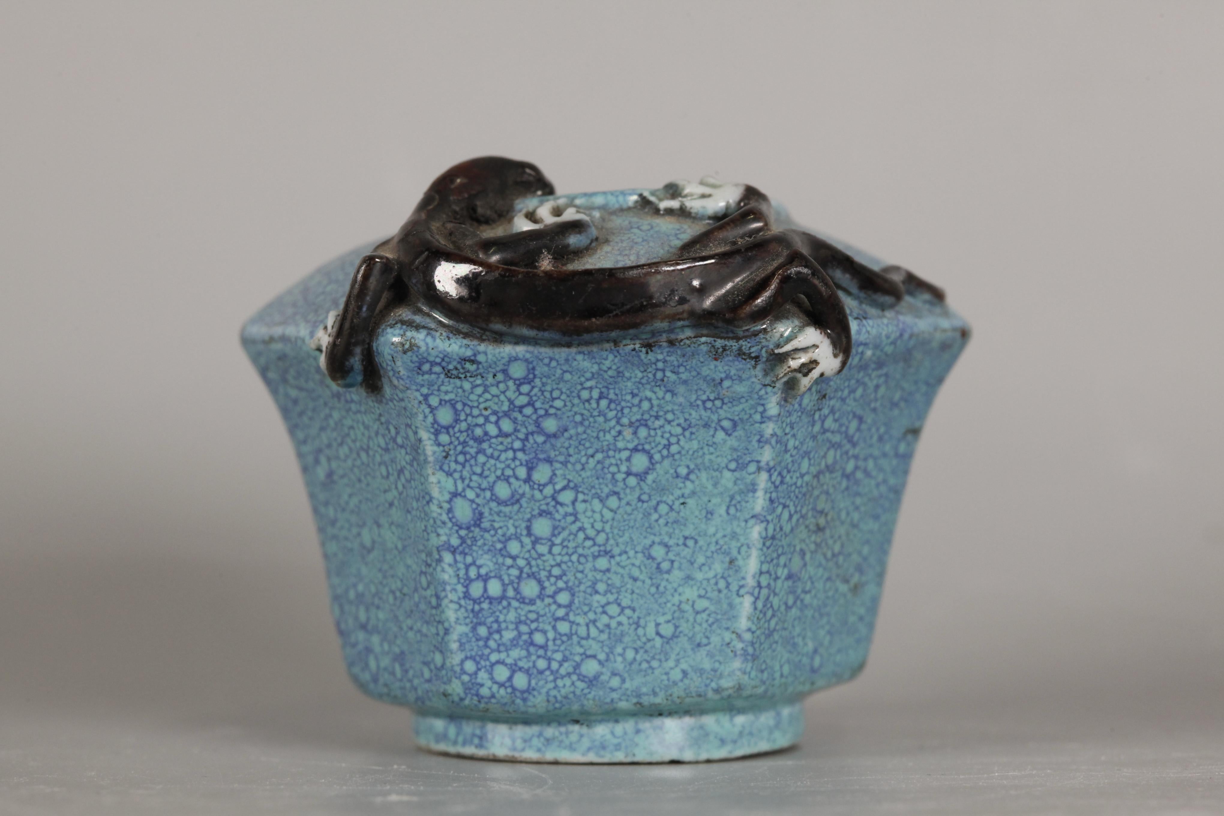 Porcelain Chinese robin's egg glazed porcelain water pot, 19th c. For Sale