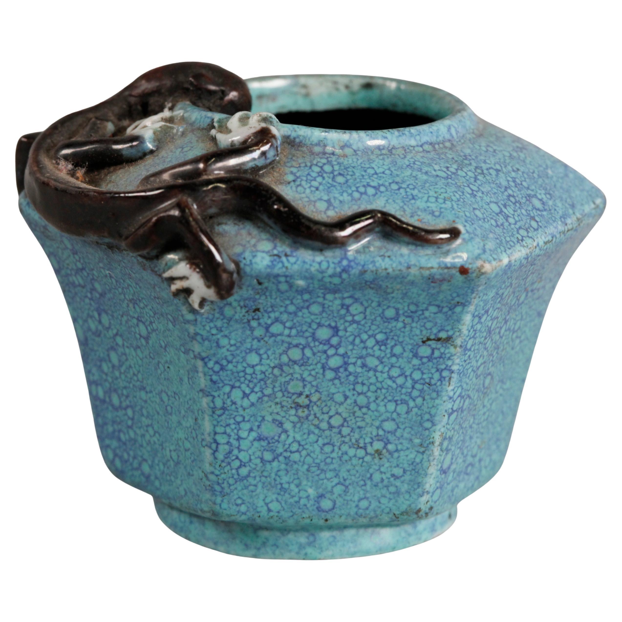 Chinese robin's egg glazed porcelain water pot, 19th c.