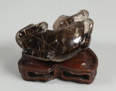 Chinese Rock Crystal Carving of a Lion, 19th Century