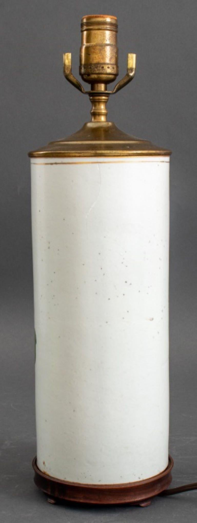 Chinese Roll-Shaped Porcelain Vase / Lamp For Sale 3