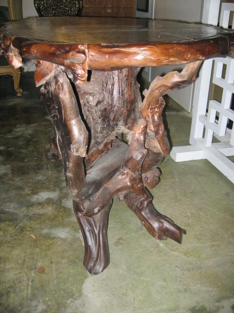 Chinese Root Carved Table For Sale 1