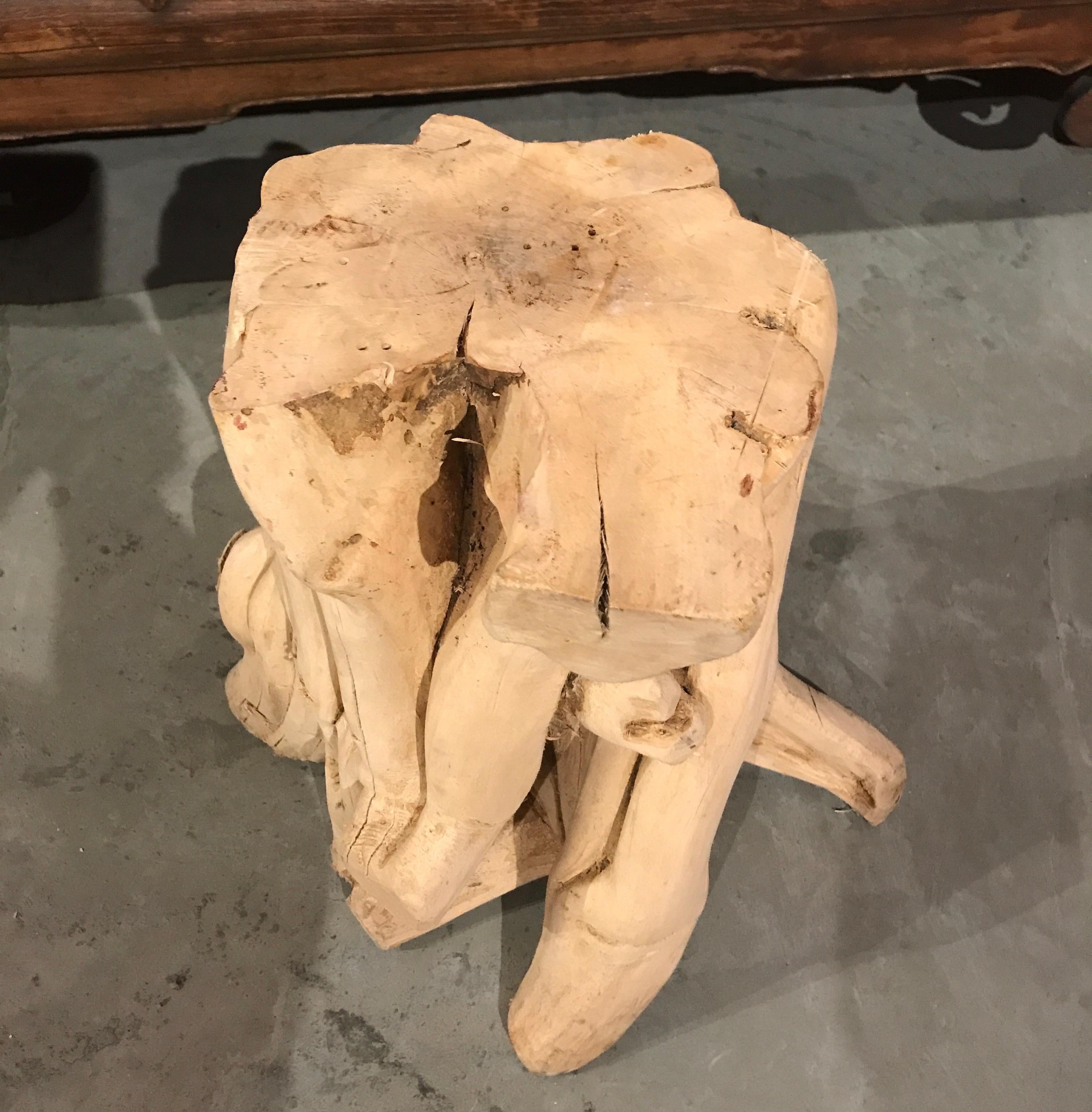 Chinese Root Wood Side Table/Pedestal For Sale 6