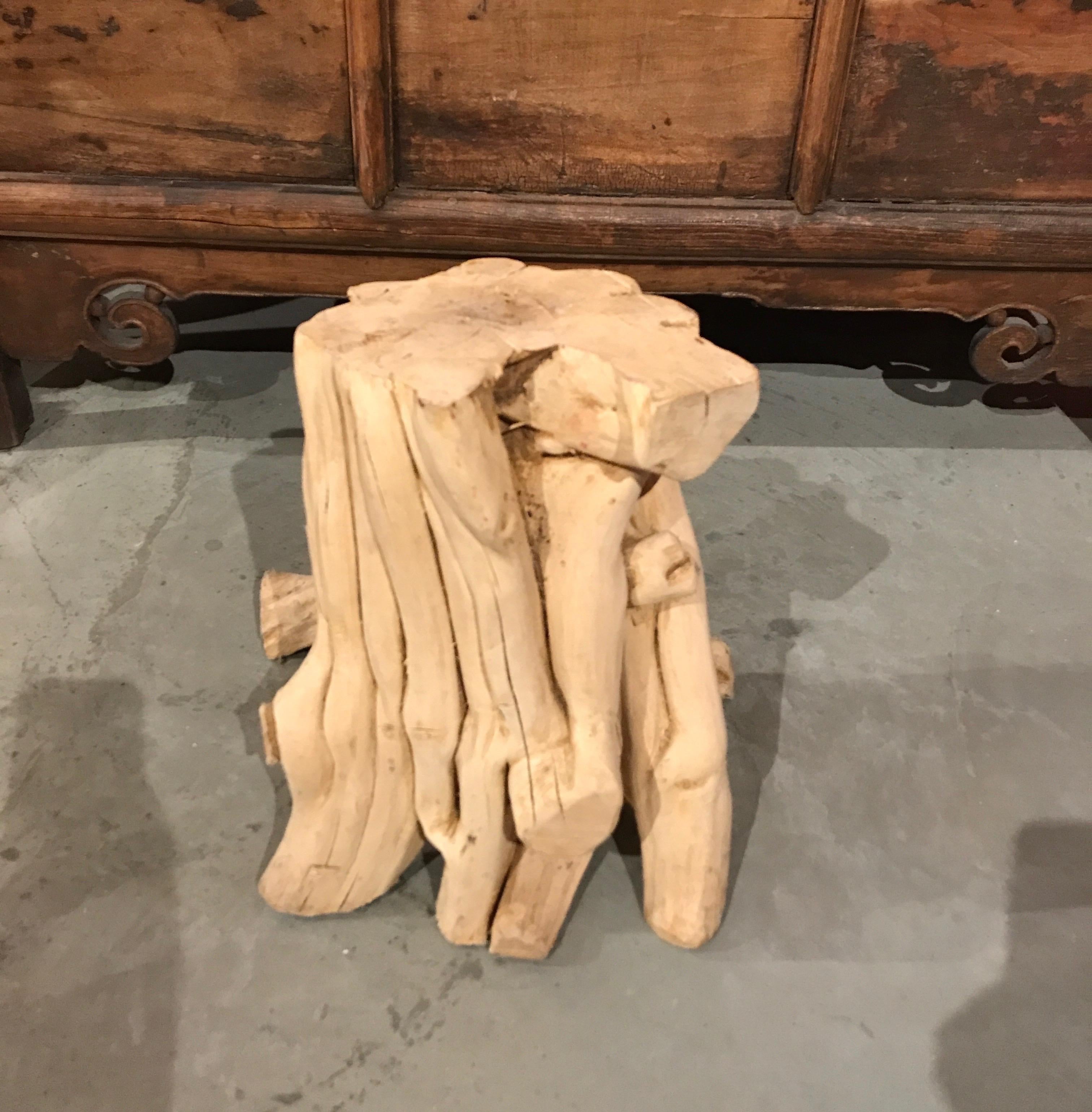 Chinese Root Wood Side Table/Pedestal For Sale 9